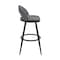 Armen Living Lottech Swivel Bar Stool in Black Metal with Gray Faux Leather 840254335387 - alternate 2
